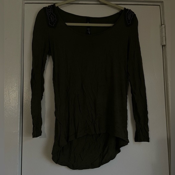 Jessica Simpson Forest Green Open low back Top size Small - Picture 2 of 11